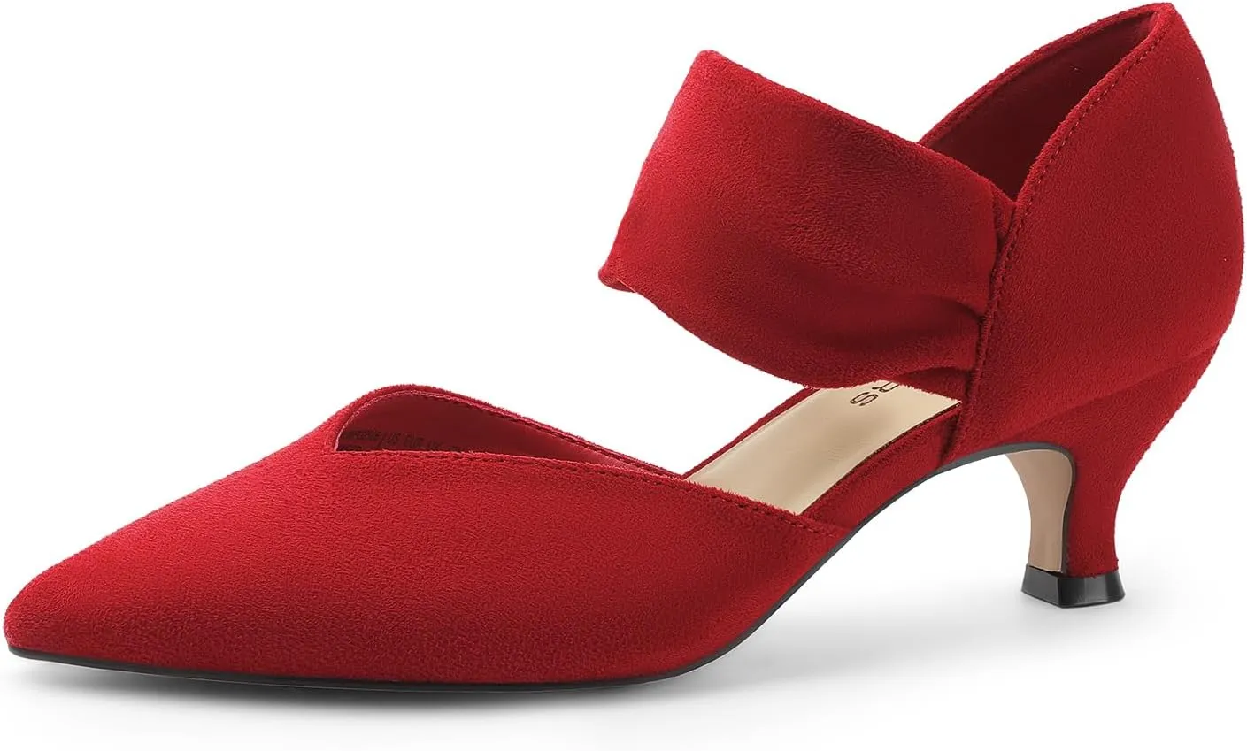 DREAM PAIRS Women's Kitten Heels Low Pumps Shoes Pointed Closed Toe Slip on Dress Work Bridal Party Wedding