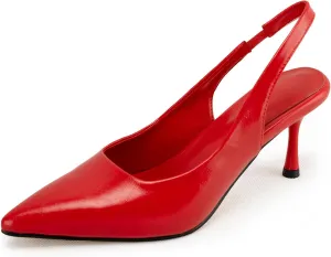DREAMCIA Women's Pumps Slingback Heels Pointed Toe Sling Back Kitten Heels Women Metallic Slingback Pumps Bride Dresses Wedding Shoes