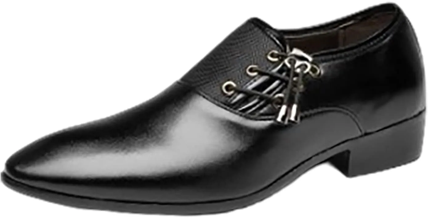 Dress Shoes for Men Slip-on Solid Loafers Suit Walking Dress Shoes for Male