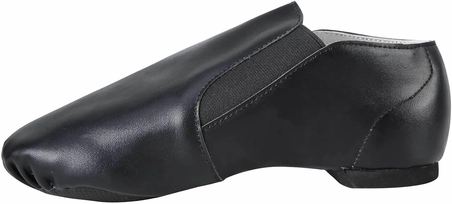 Dynadans Unisex PU Leather Upper Slip-on Jazz Shoe with Elastics for Women and Men's Dance Shoes UG