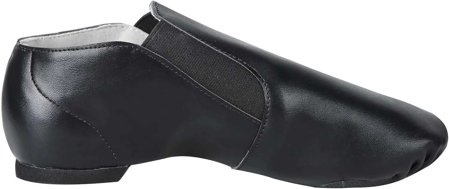 Dynadans Unisex PU Leather Upper Slip-on Jazz Shoe with Elastics for Women and Men's Dance Shoes UG