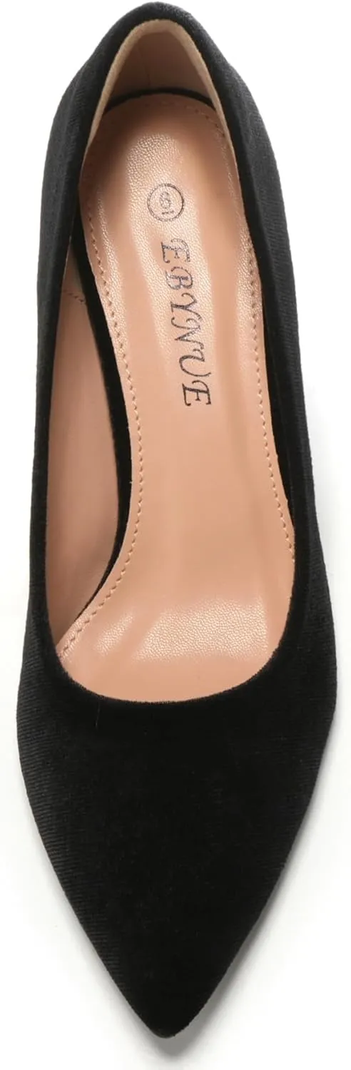 EBYNUE Women's Kitten Pumps Dress Shoes