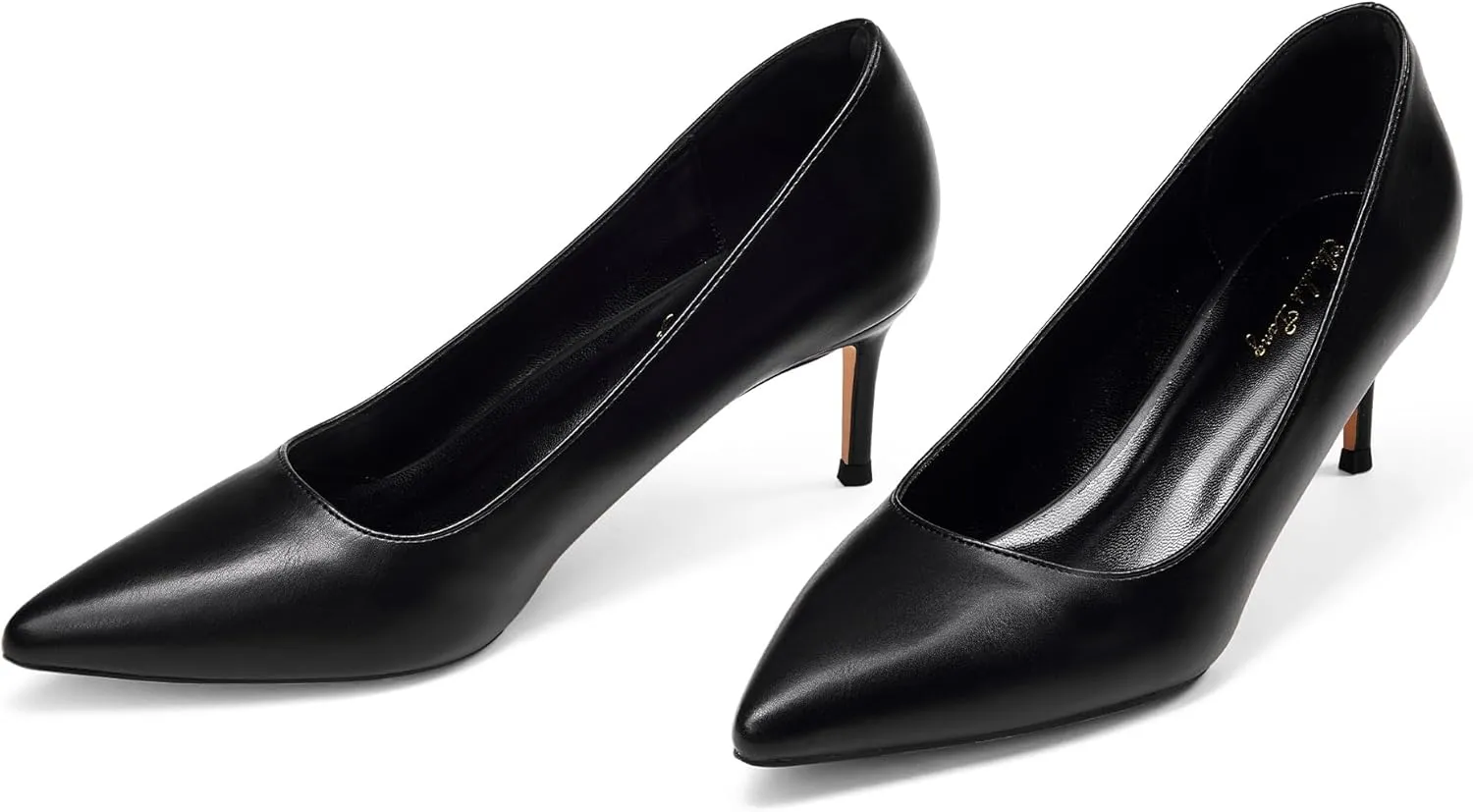 Elisabet Tang Kitten Heel Low Pumps 2.4 Inch Closed Pointed Toe Short Sexy Comfort Women Dressy Shoe at Work Office Date Prom Party Wedding Church