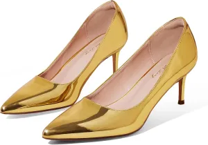 Elisabet Tang Kitten Heel Low Pumps 2.4 Inch Closed Pointed Toe Short Sexy Comfort Women Dressy Shoe at Work Office Date Prom Party Wedding Church