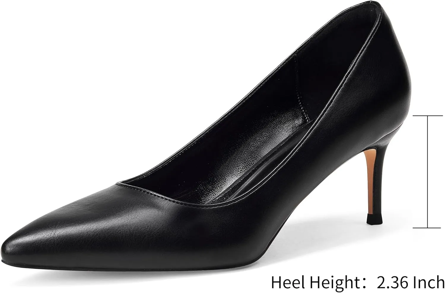 Elisabet Tang Kitten Heel Low Pumps 2.4 Inch Closed Pointed Toe Short Sexy Comfort Women Dressy Shoe at Work Office Date Prom Party Wedding Church