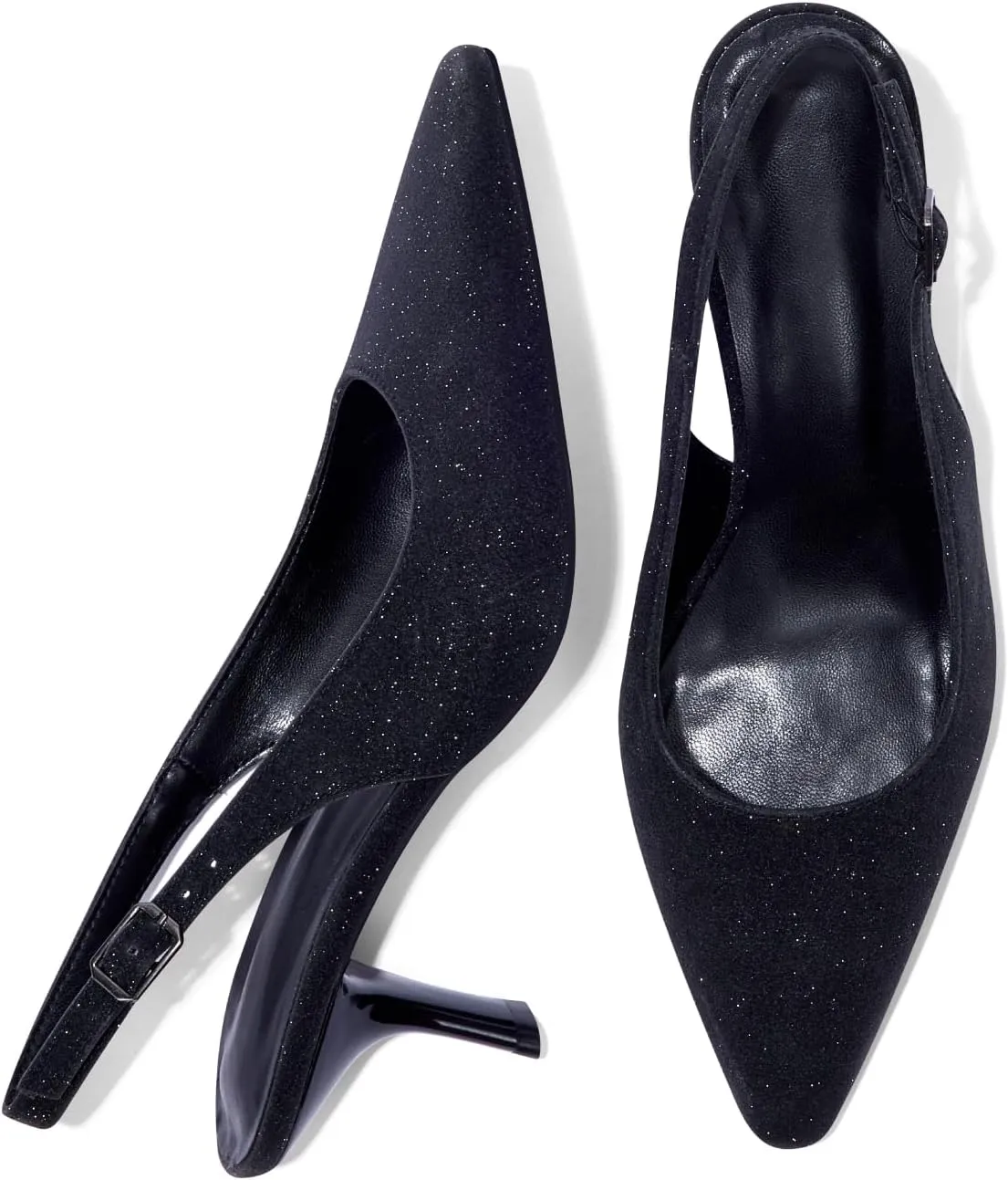 Elisabet Tang Women's Pumps 2.4 Inch Slingback Kitten Heels Closed Pointed Toe Low Heels for Bridal Dress Wedding Pumps Shoes