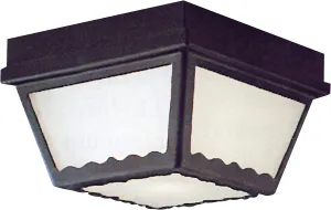 Elk Home Outdoor Flush Mount Ceiling Light – 9.5" Wide 2-Light Black Fixture with Frosted Glass, Damp Rated, Dimmable, Sloped Ceiling Compatible – Thomas Lighting