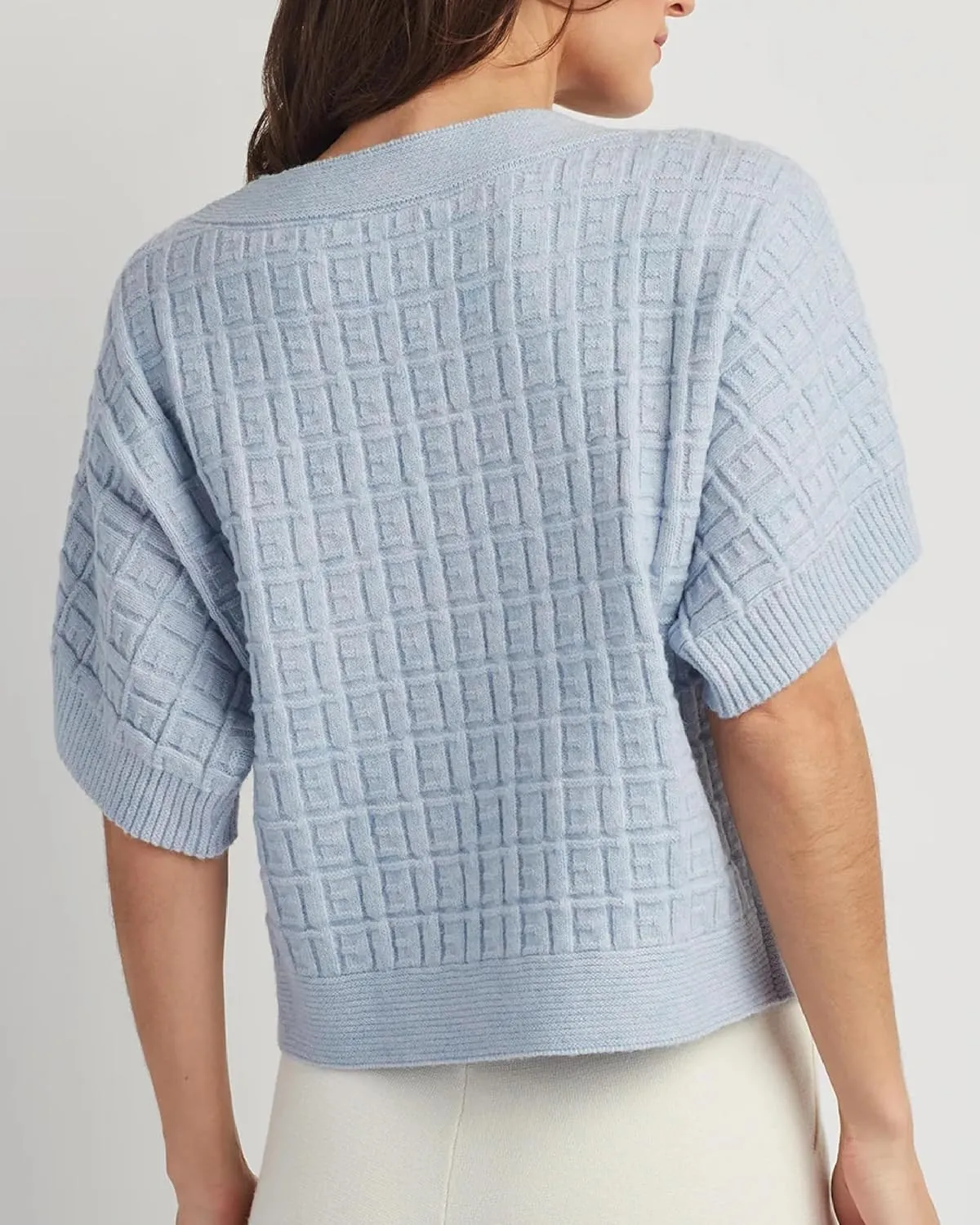 ELLEN TRACY Women's Tunic Top, Emma Crew Neck 3/4 Sleeve Casual Popover Shirt, Ladies Sweater Pullover Blouse