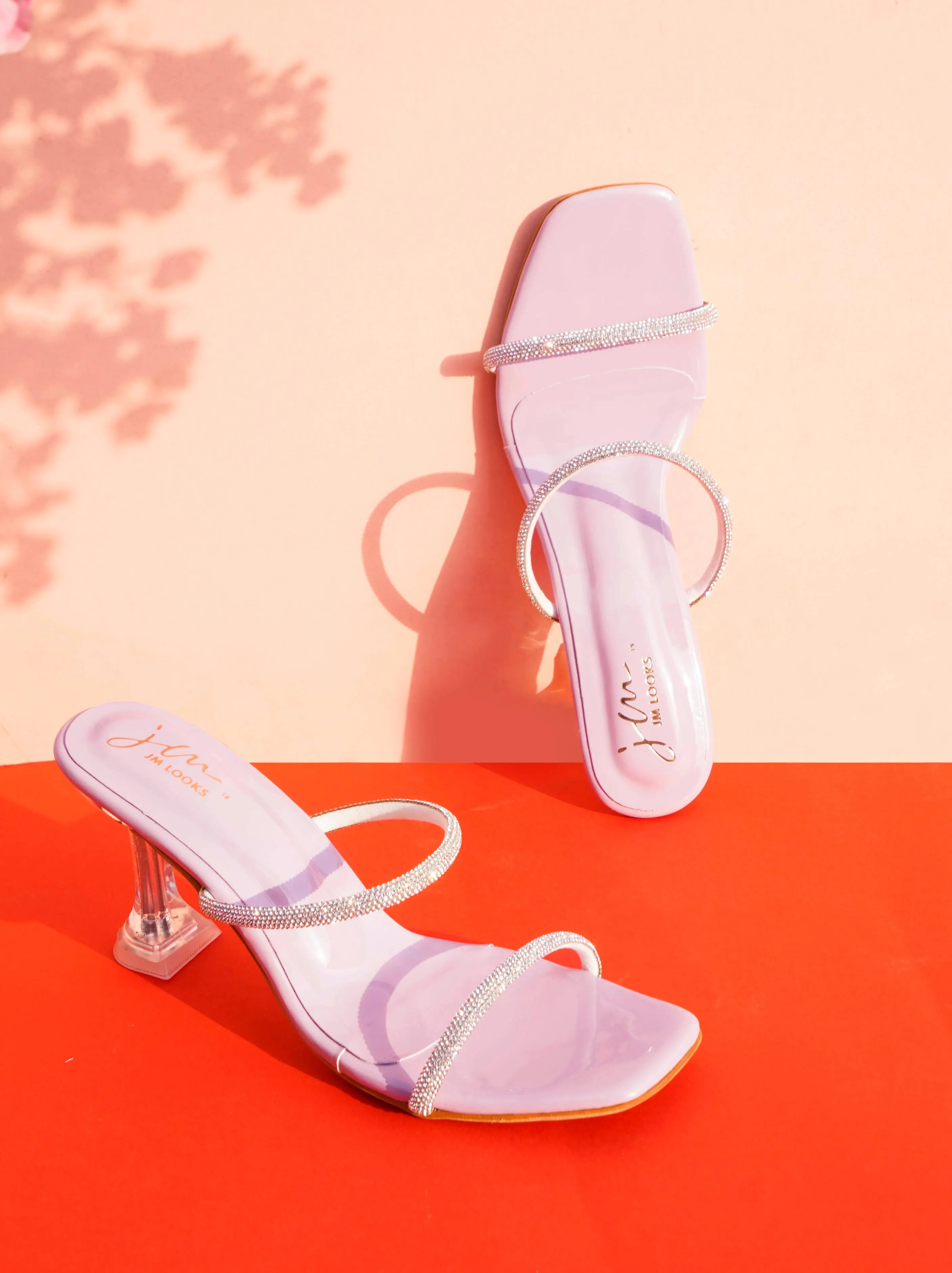Embellished Slip-On Kitten Heeled Sandals