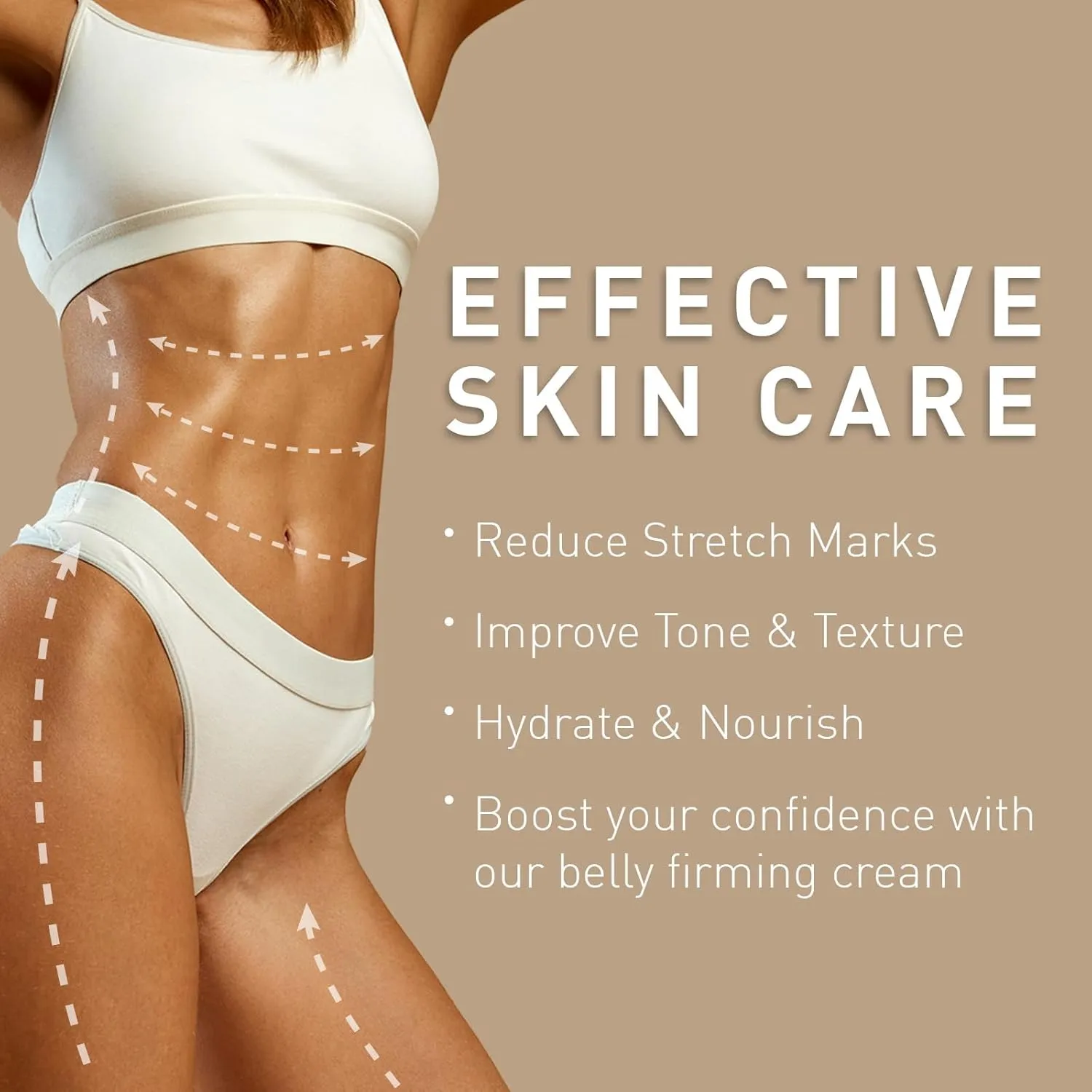 Enaskin Naturals Belly Firming Cream for Tightening and Cellulite B Flat Skin Firming Cream for Stomach & Thighs & Butt - Moisturizing Lifting Body Lotion for Women - 100ML