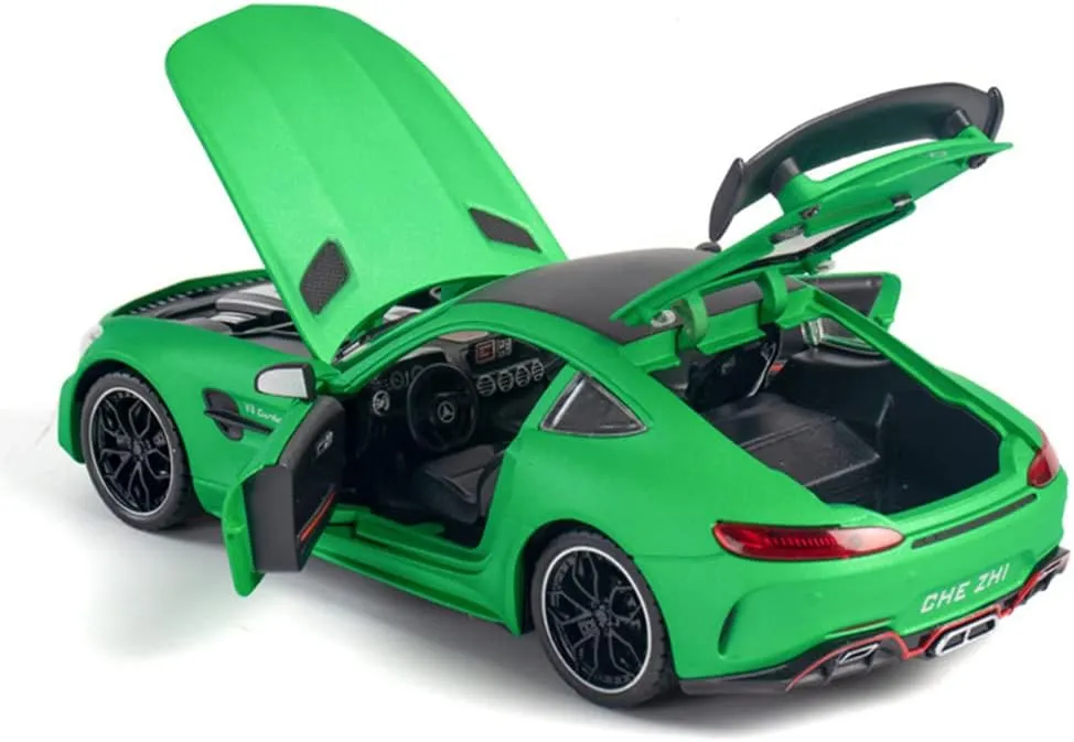 EROCK Exquisite car Model 1/24 Benz AMG GTR Toy Cars Model Car, Zinc Alloy Pull Back Toy car with Sound and Light for Kids Boy Girl Gift. (Green)