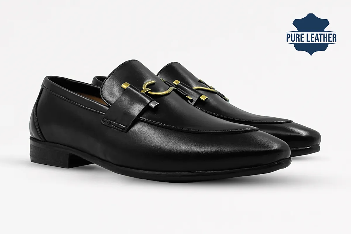Executive Leather Hook-Up Shoes | Black Leather Shoes
