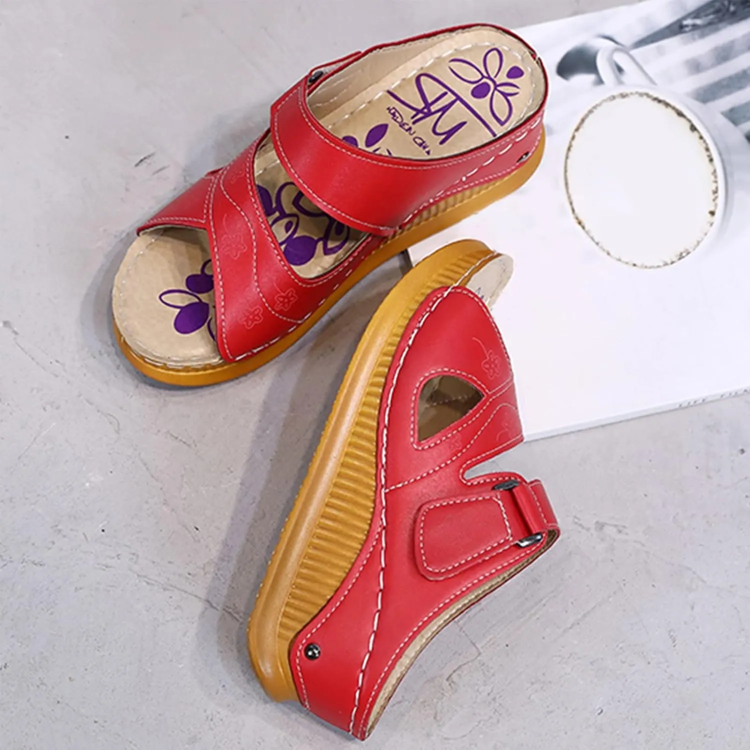 Fashion Slides Slippers for Summer Casual Hollow Top Fashion Slippers Set Spring Wedge Foot Low And Summer Shoes Sandals