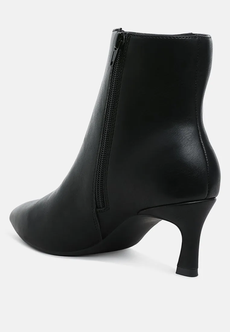Faux Leather Ankle Boots By RUW