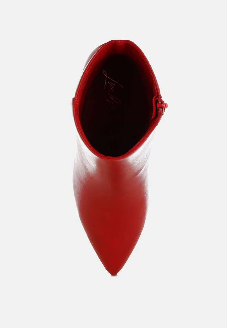 Faux Leather Ankle Boots By RUW