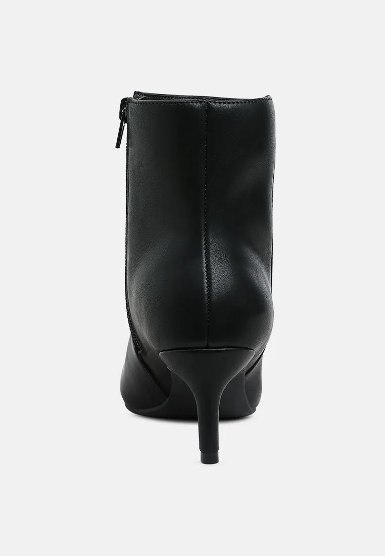 Faux Leather Ankle Boots By RUW