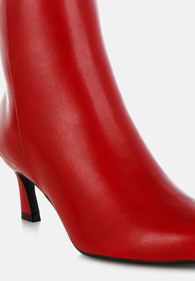 Faux Leather Ankle Boots By RUW