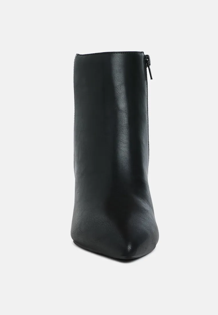 Faux Leather Ankle Boots By RUW