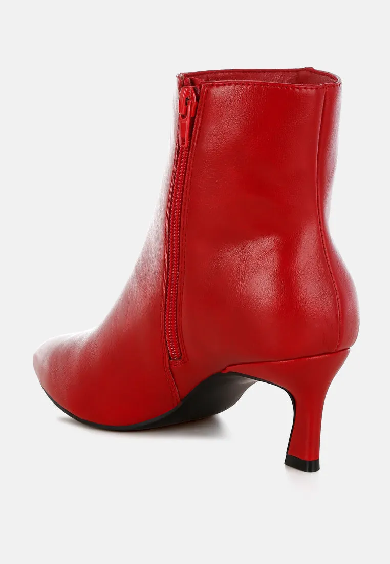 Faux Leather Ankle Boots By RUW