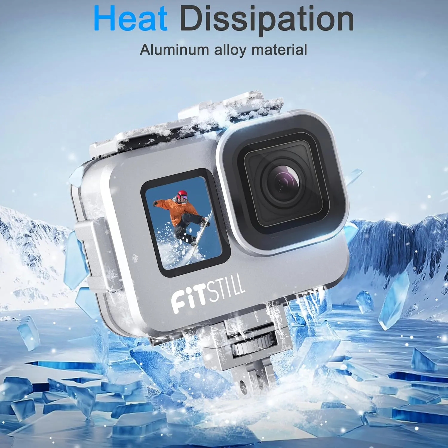 FitStill 263FT/80M Underwater Waterproof Diving Housing for Go Pro Hero 13/12/11/10/9 Black,Protective Underwater Diving Housing Shell Accessories (Hero13/12/11/10/9 Aluminum Alloy Shell)