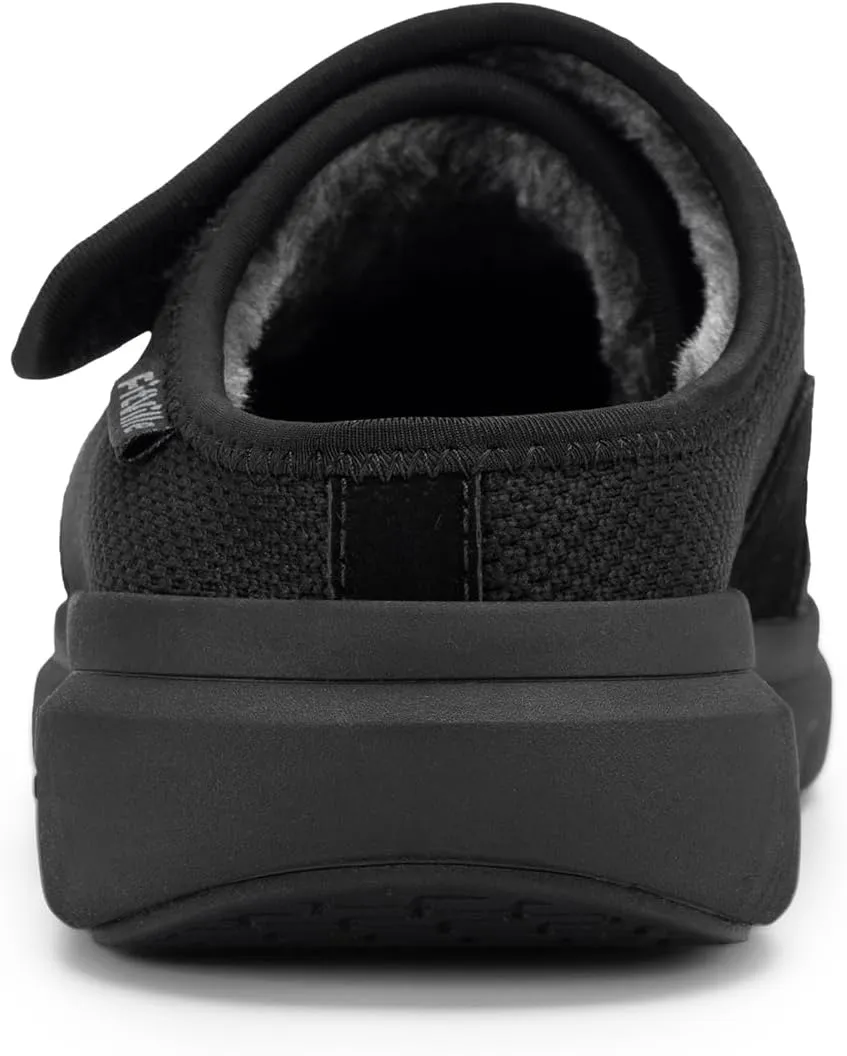 FitVille Women's Wide Width Recovery Winter Slippers Orthopedic Fleece Lining Clogs for Foot Pain Relief with Arch Support for Indoor & Outdoor