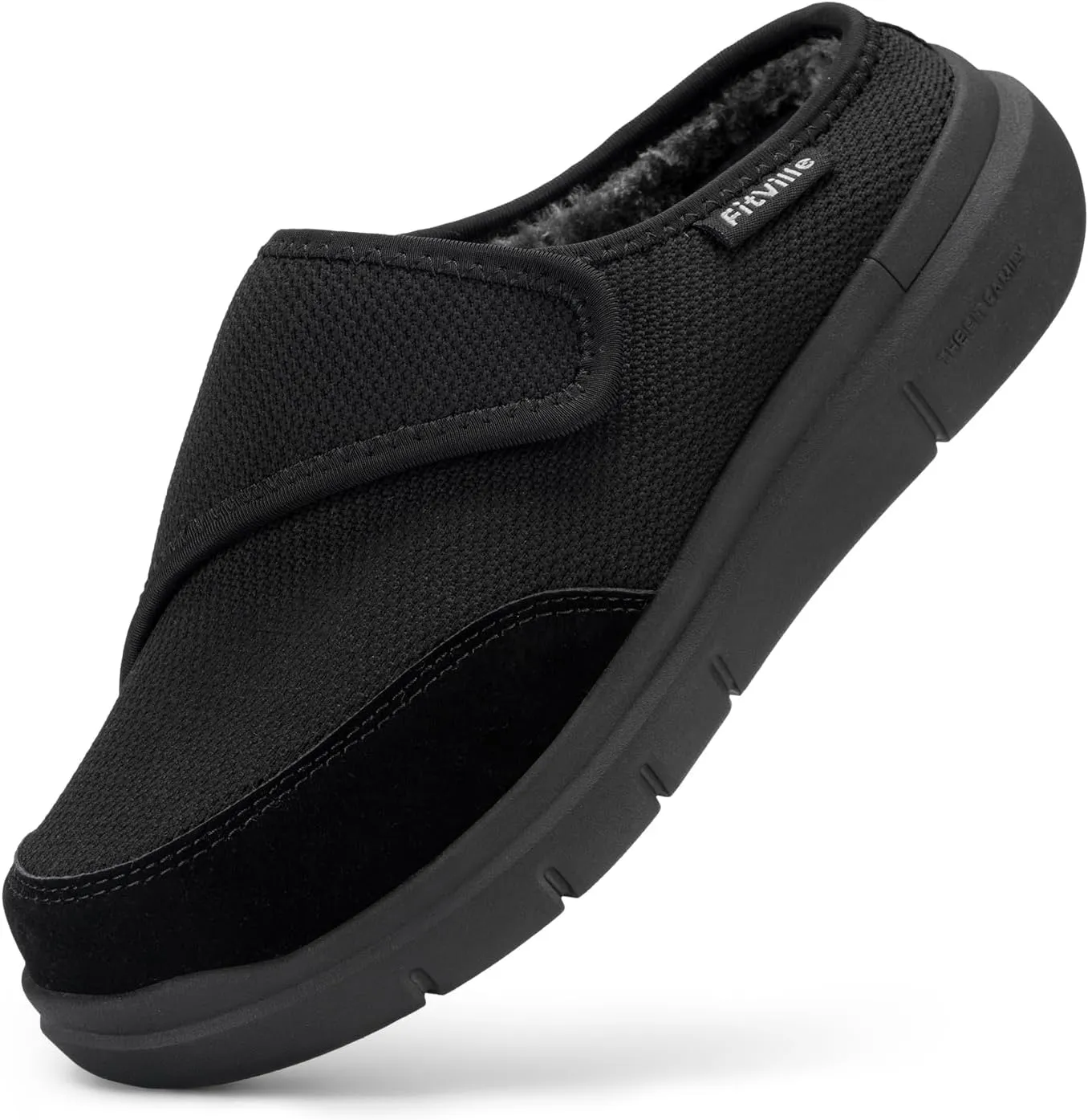 FitVille Women's Wide Width Recovery Winter Slippers Orthopedic Fleece Lining Clogs for Foot Pain Relief with Arch Support for Indoor & Outdoor