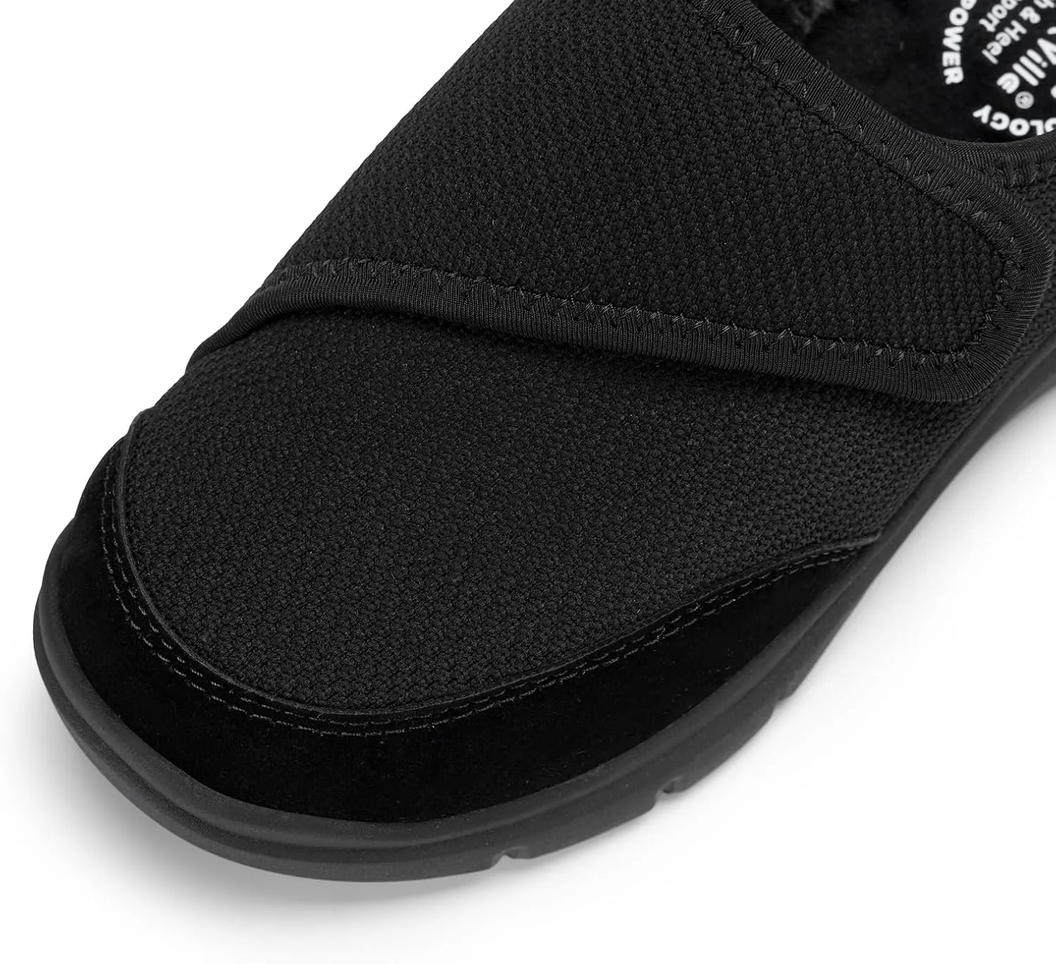 FitVille Women's Wide Width Recovery Winter Slippers Orthopedic Fleece Lining Clogs for Foot Pain Relief with Arch Support for Indoor & Outdoor
