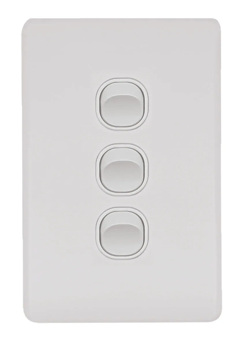Flat Cat Slimline 3 Gang Complete Switch