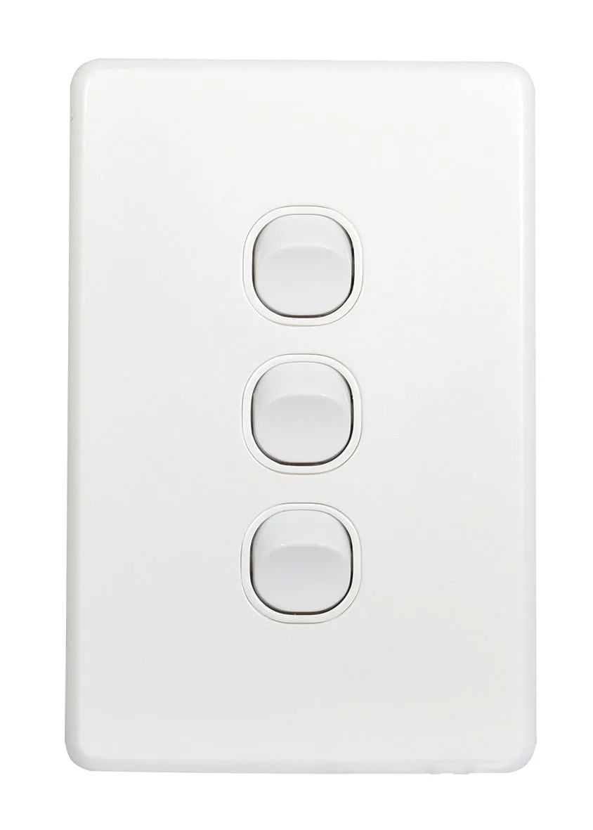 Flat Cat Slimline 3 Gang Complete Switch
