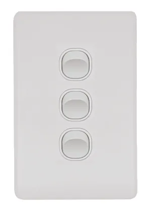 Flat Cat Slimline 3 Gang Complete Switch