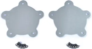 Flat Center Caps for Torq Thrust Wheels, 1-Pair, Low Profile Natural Aluminum, 2-1/8" Spacing, American Racing Pre-1980, US Mags, E-T Classic V, Vintage Wheel Works V-40/45 Delete Plates