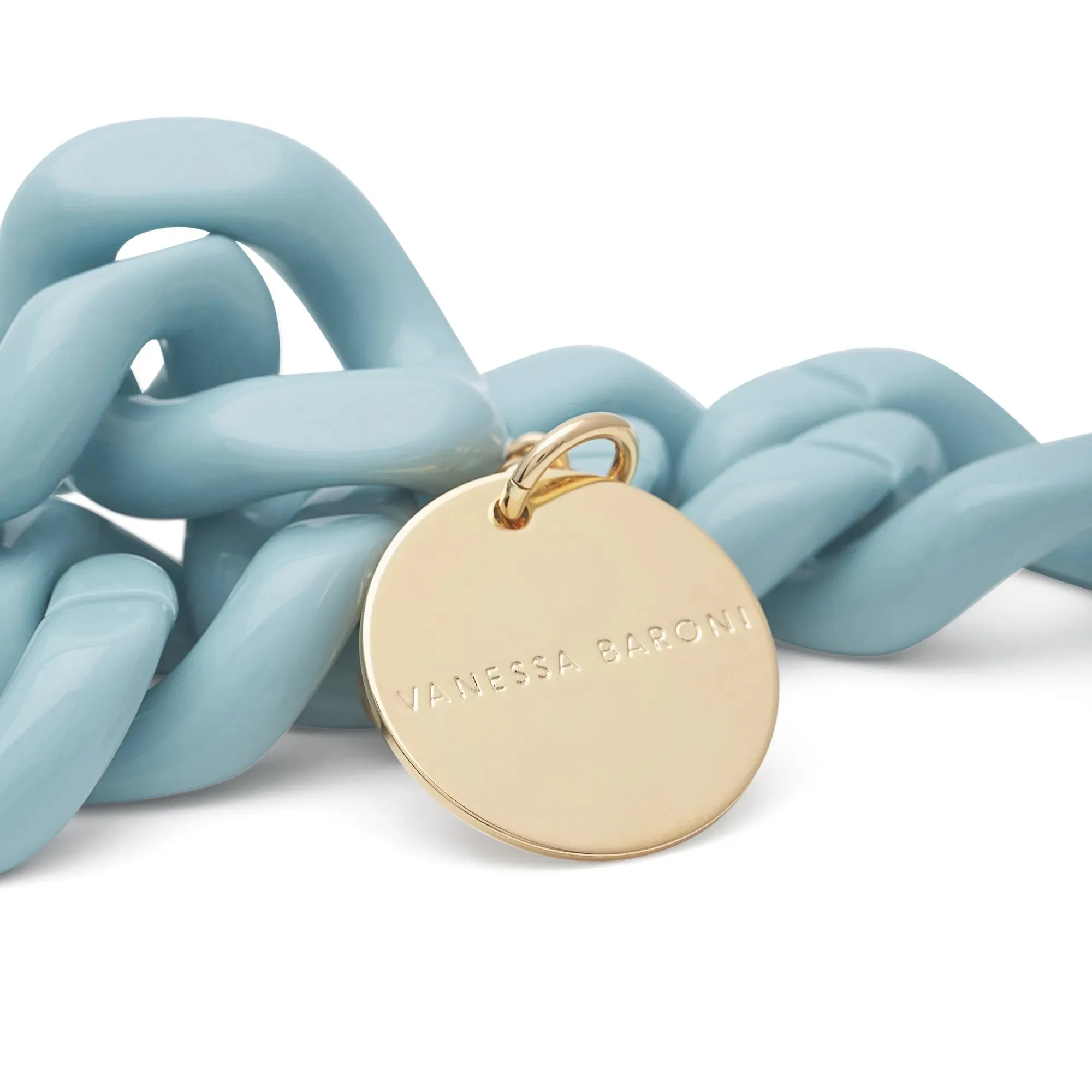 Flat Chain Bracelet Light Blue