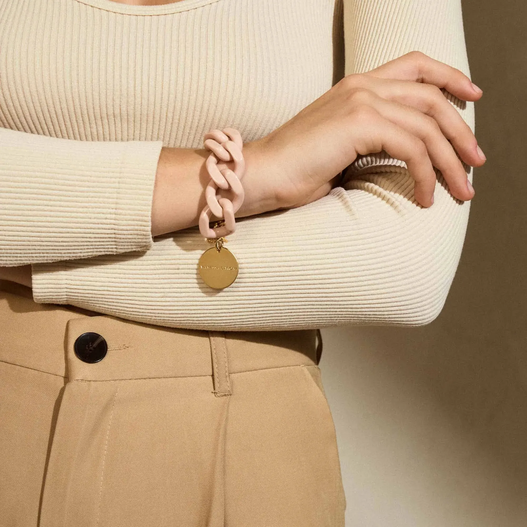 Flat Chain Bracelet Light Rose