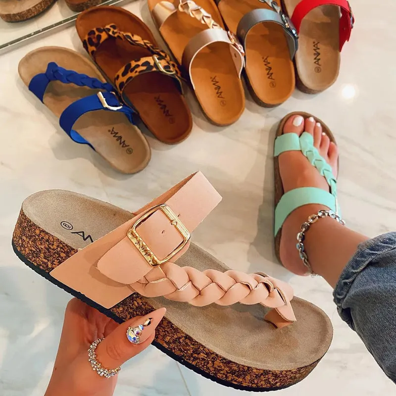 Flat Slip-on Woven Sandals