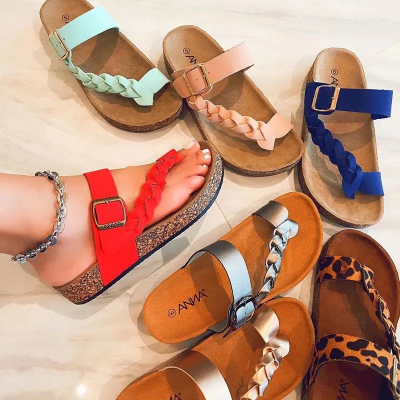 Flat Slip-on Woven Sandals