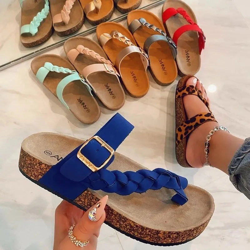 Flat Slip-on Woven Sandals
