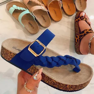 Flat Slip-on Woven Sandals