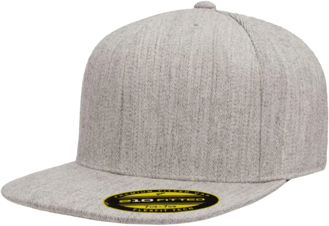 Flexfit 210 Premium Fitted Wool Blend Fabric Pro Baseball On-Field Style Cap | Bulk Pack Available