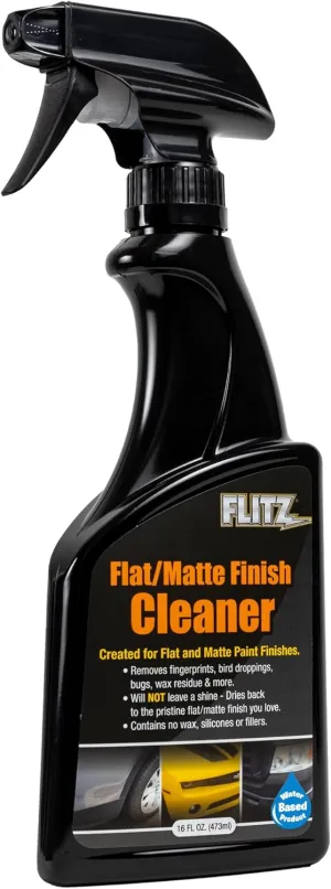 Flitz Flat Matte Finish Cleaner, Matte Spray Paint Wrap For Cars - Removes Dust and Oily Residue - Safe For All Paints - Made in the USA - 16 oz. Spray Bottle