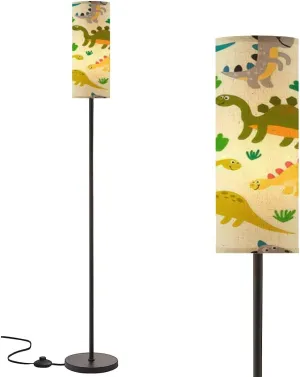 Floor Lamp for Living Room Cute dinosaurs seamless pattern flat childlike style Prehistoric Modern Standing Lamp Remote Control Dimmable Pole Lamp Corner Tall Lamp for Office Bedroom Reading