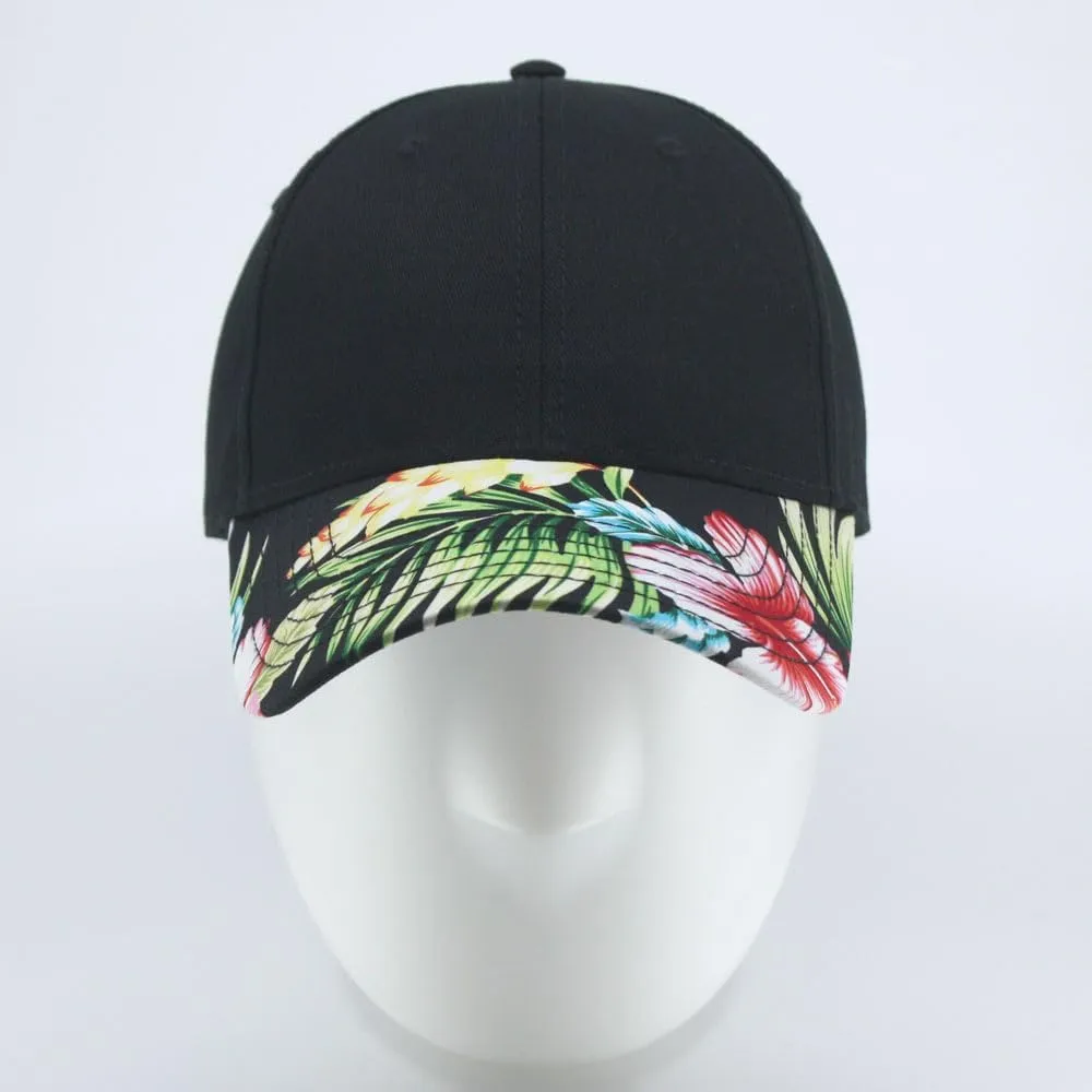 Floral Hawaiian Cotton Twill Adjustable Snapback Baseball Caps