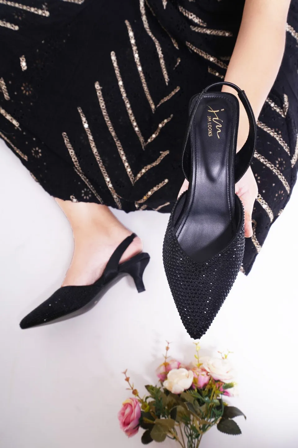 Floral Heels : Ethnic Pencil Mules