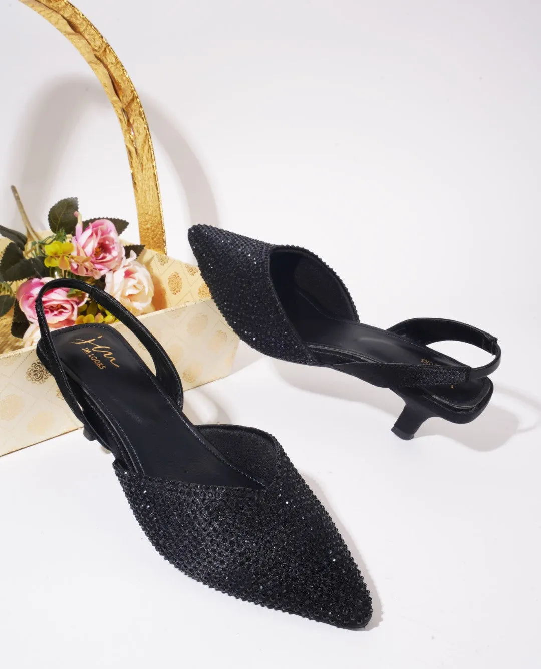 Floral Heels : Ethnic Pencil Mules