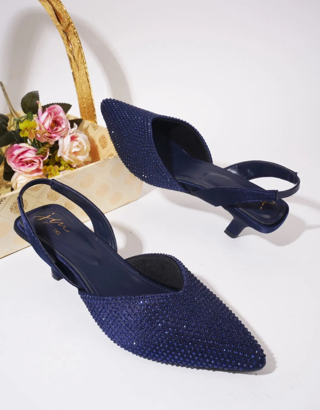 Floral Heels : Ethnic Pencil Mules