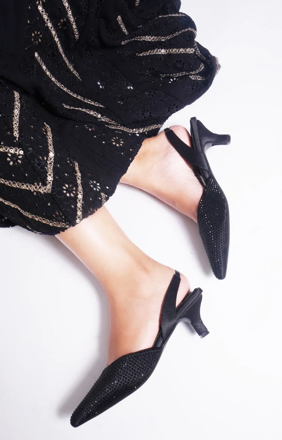 Floral Heels : Ethnic Pencil Mules