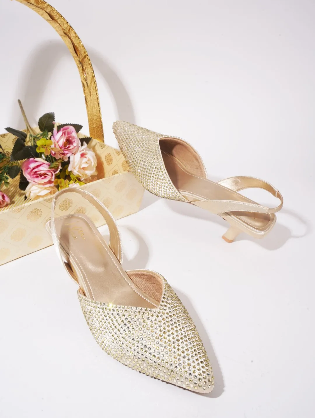 Floral Heels : Ethnic Pencil Mules