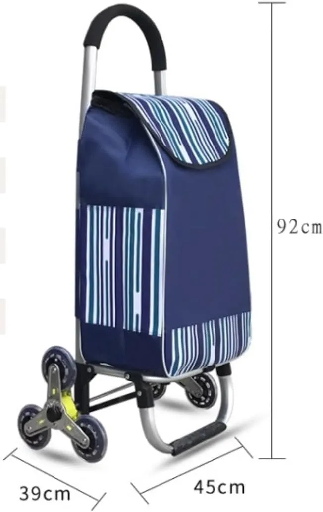 Folding Shopping Cart, Household Folding Shopping Hand Wheel Wheel Stair Climbing Groceries Stroller Durable Waterproof Garden Trolley Car Supermarket Classification Car Travel Bag Grocery Utility Car