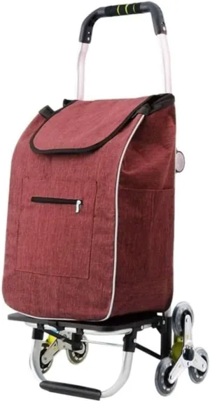 Folding Shopping Cart, Household Folding Shopping Hand Wheel Wheel Stair Climbing Groceries Stroller Durable Waterproof Garden Trolley Car Supermarket Classification Car Travel Bag Grocery Utility Car