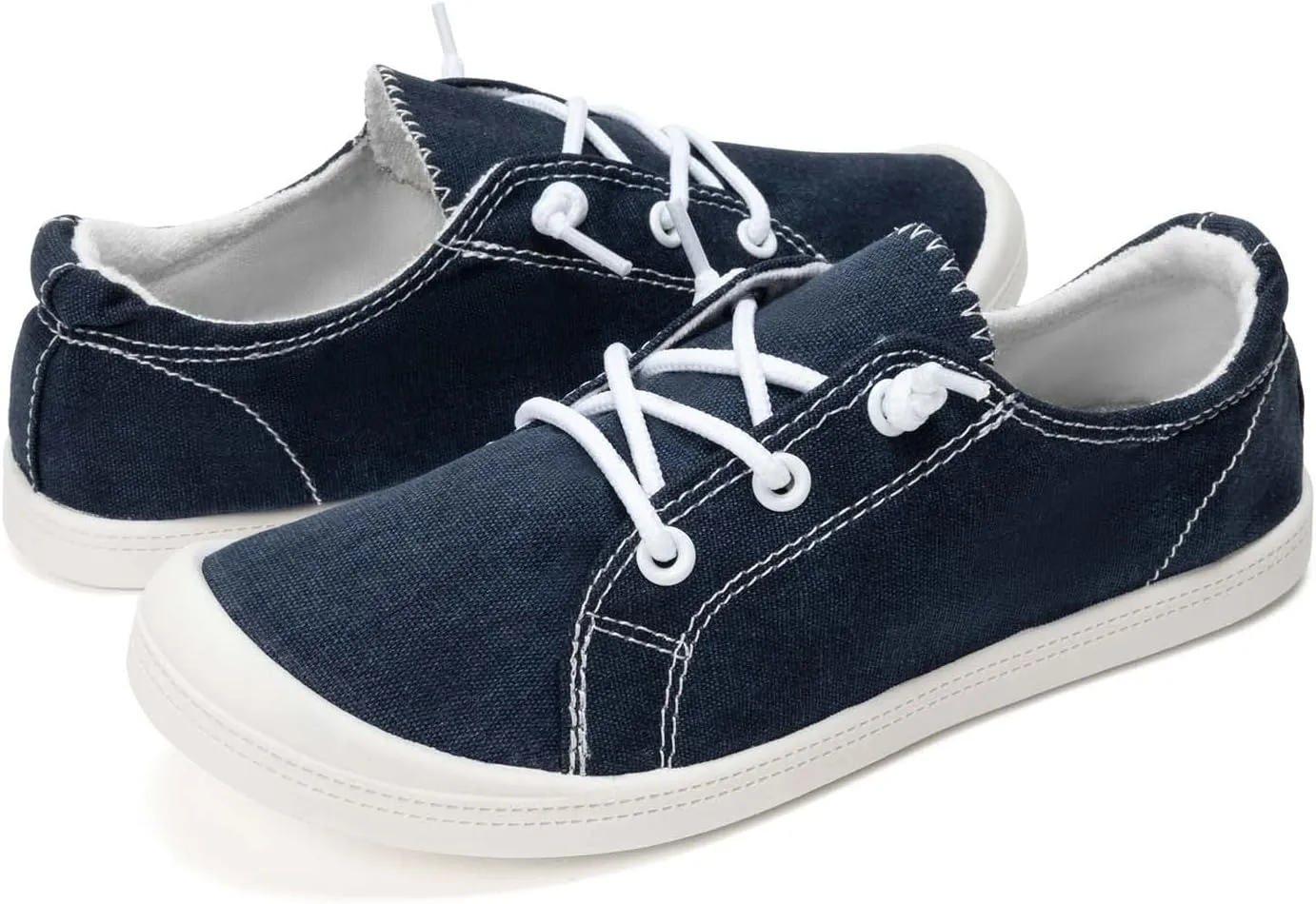 FUNKYMONKEY Shoes for Women, Comfort Low Top Canvas Slip On Sneakers Classic Casual Walking Shoes