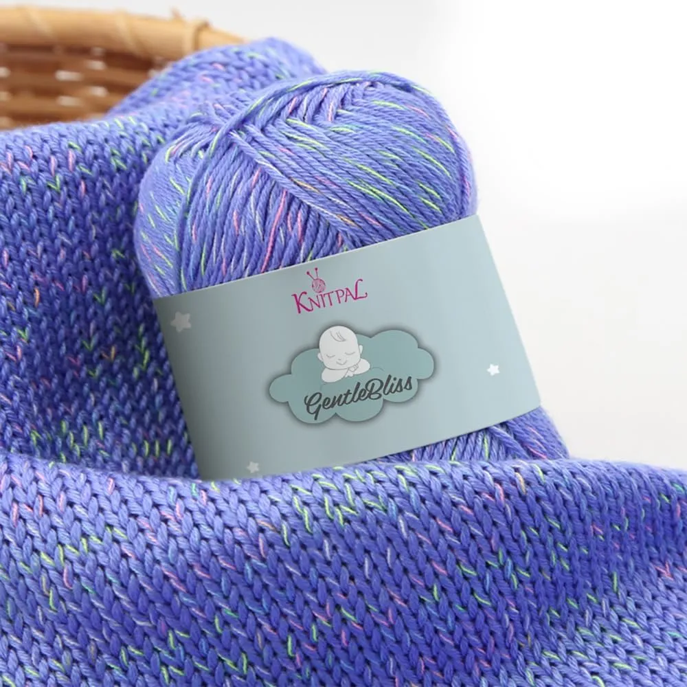 GentleBliss Soft Baby Yarn for Crocheting, 8 Skeins, 880Yds/400G, Free Patterns - Acrylic Baby Blanket Yarn for Knitting - Light Worsted 3 DK Weight - Blue Violet